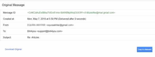 Find gmail message by rfc8222