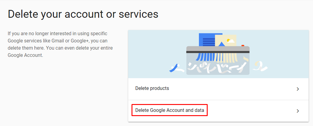 Delete google account 