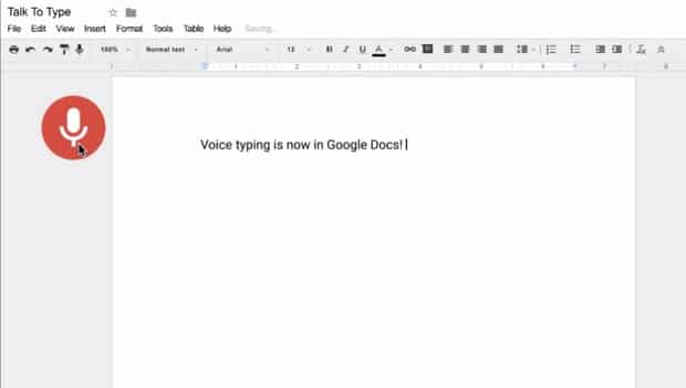 google-docs voice typing