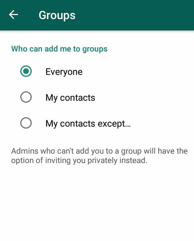 Stop Someone From Adding to WhatsApp Groups