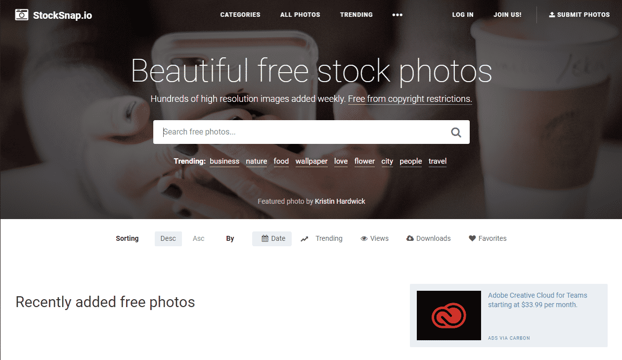 Websites for free Stock Images
