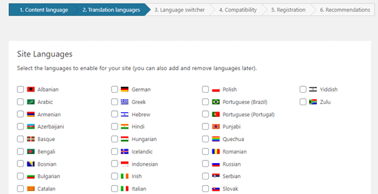 languages setup